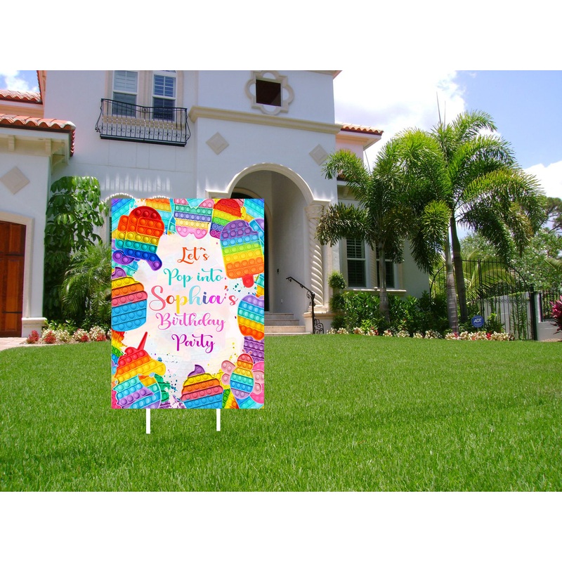 Pop It Theme Birthday Party Welcome Board