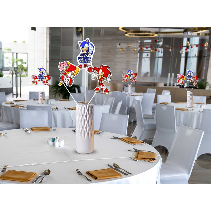 Sonic theme Birthday Party Table Toppers for Decoration