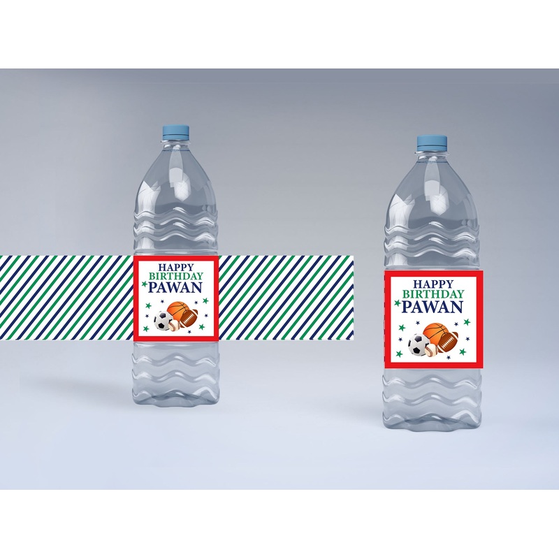 Sports  Theme Water Bottle Labels