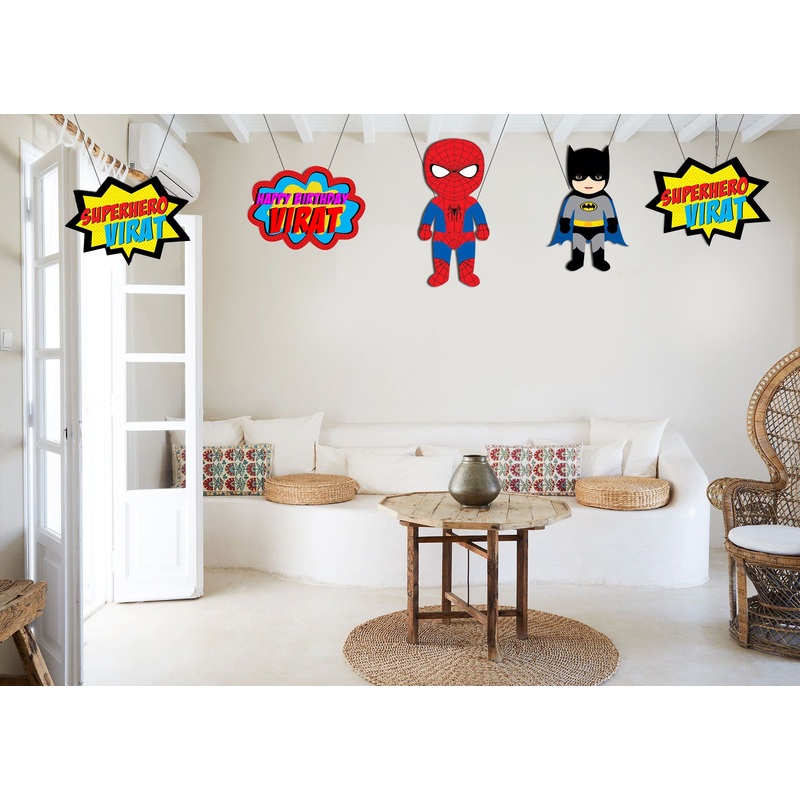 Super Hero Theme Birthday Party Hanging Set for Decoration