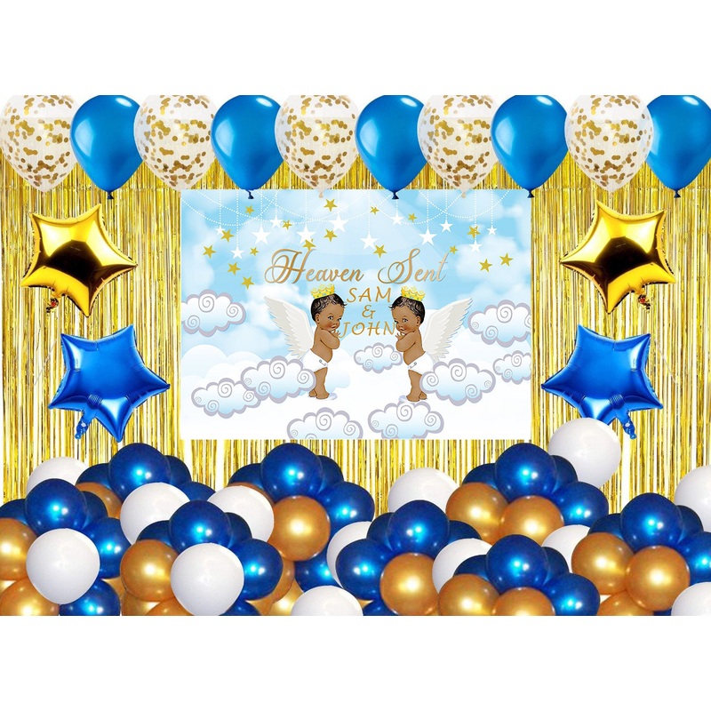 Twins Boys Theme Birthday Party Decoration Kit