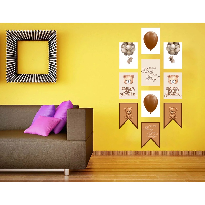 We Can Bearly Wait Baby Shower Paper Door Banner for Wall Decoration