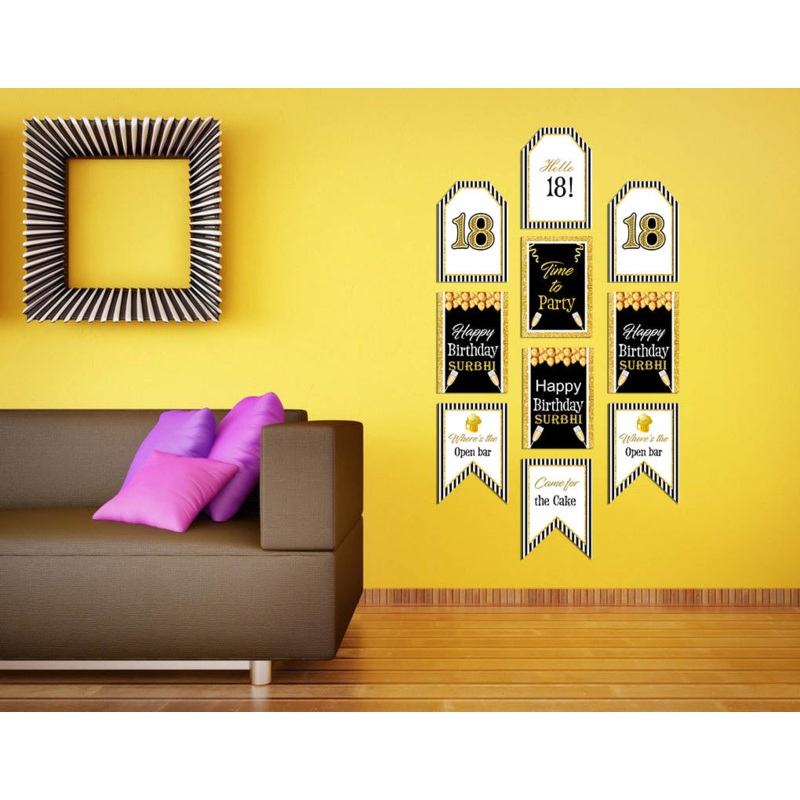 18th Birthday Paper Door Banner for Wall Decoration