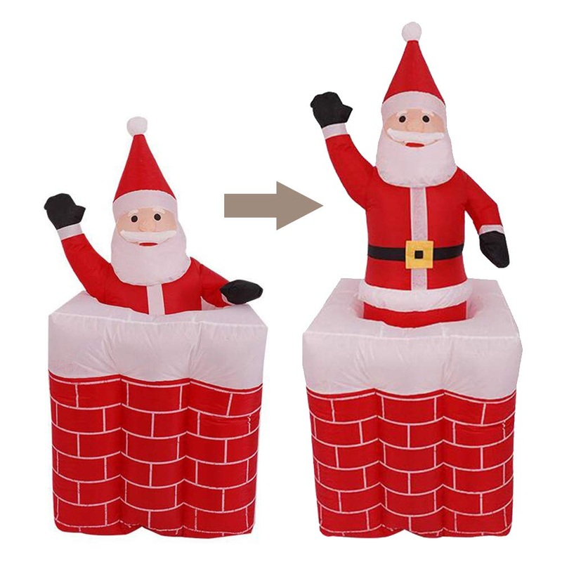 5 Ft Animated Santa Claus Climbing Out Of Chimney Inflatable Home Decorations for Christmas celebrations & decoration