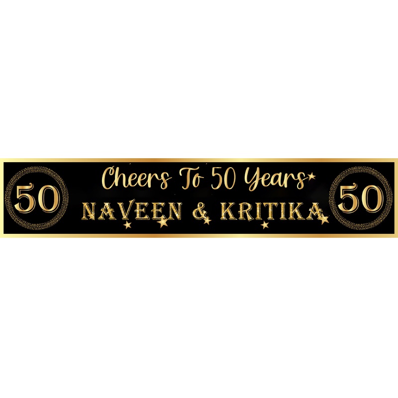 50th Anniversary Birthday Long Banner for Decoration