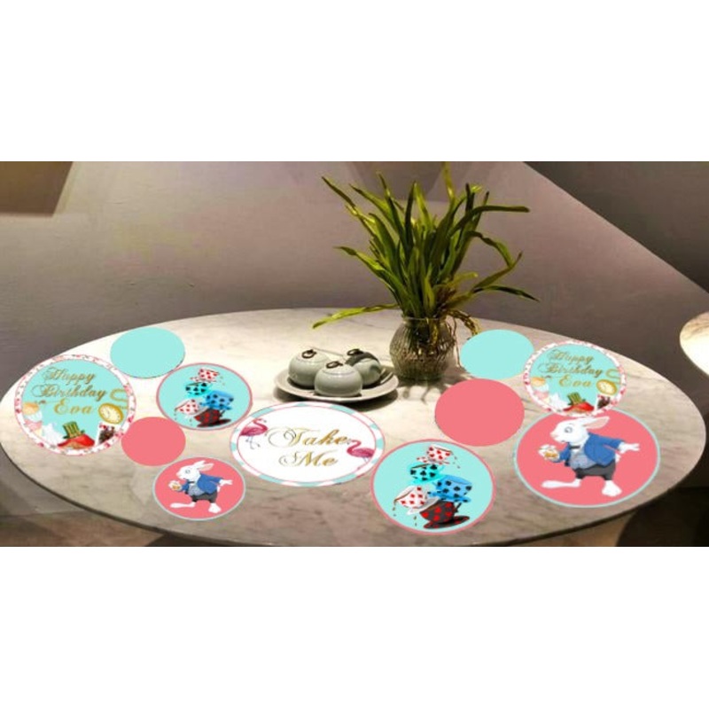Alice Tea Party Theme Birthday Party Table Confetti