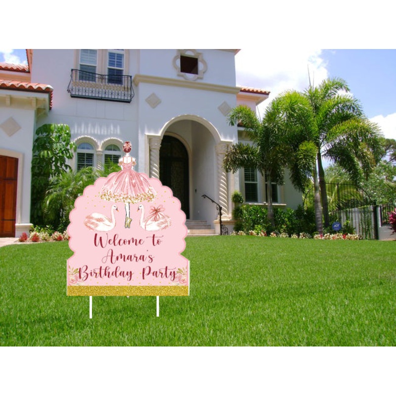 Ballerina Theme Birthday Party Welcome Board