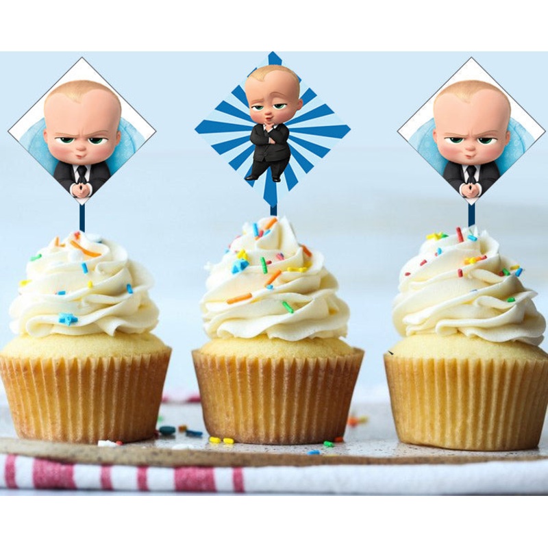 Boss Baby Birthday Party Cupcake Toppers for Decoration