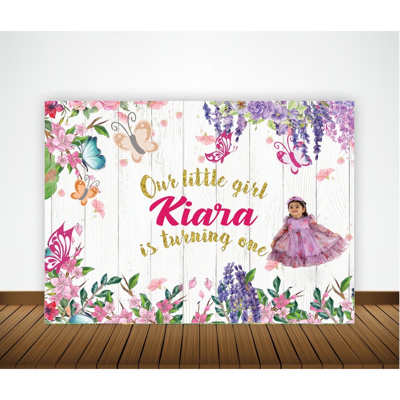 Butterflies & Fairies Theme Birthday Party Backdrop for Decoration