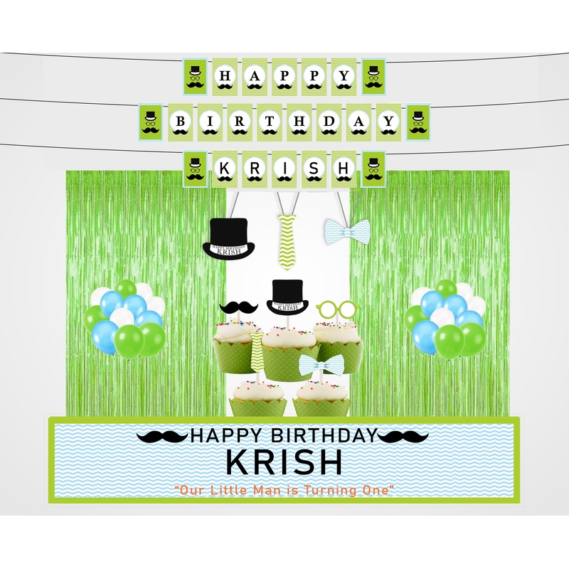 Little Man Theme Birthday Party Decoration Kit