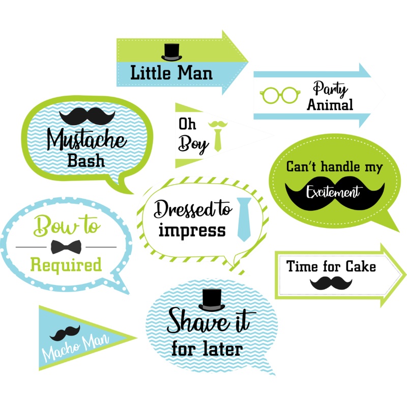 Little Man Theme Birthday Party Photo Booth Props Kit