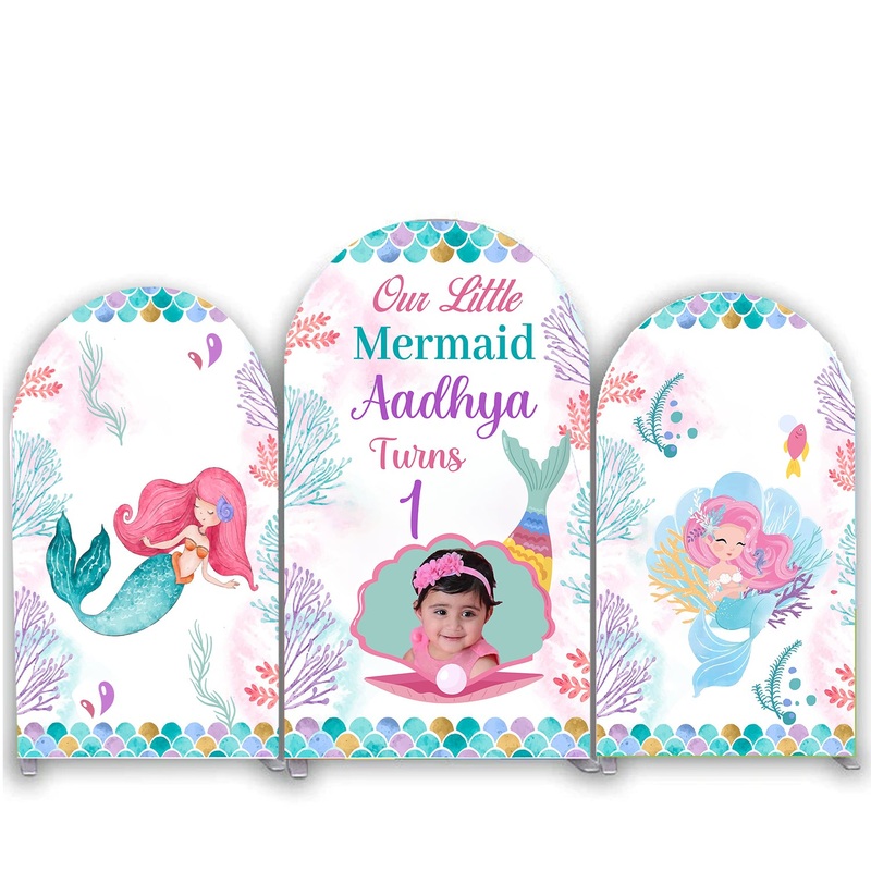 Mermaid Theme Birthday Party Arch Backdrop
