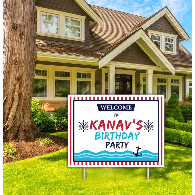 Nautical Ahoy  Theme Birthday Party Welcome Board