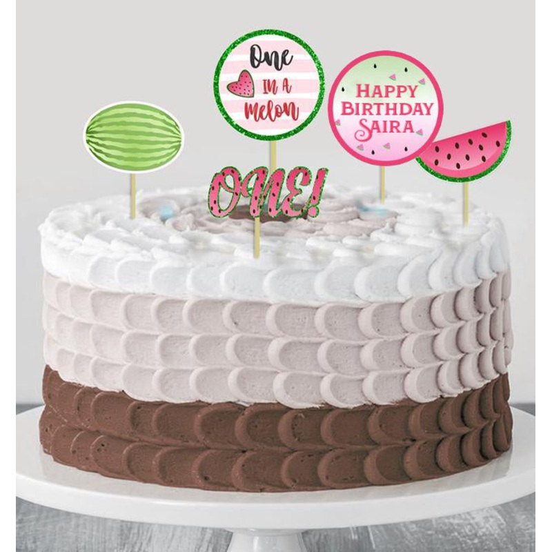One In A Melon Theme Birthday Party Cake Topper /Cake Decoration Kit