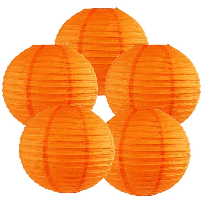 Orange Paper Lanterns  for Birthday Parties, Weddings Or Baby Shower