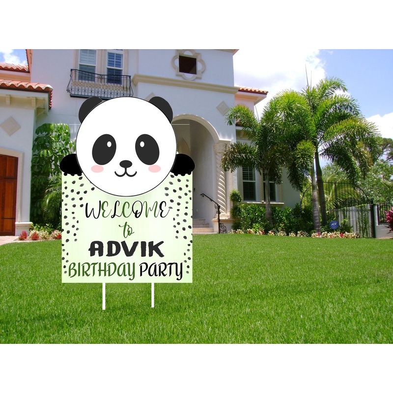 Panda Theme Birthday Party Welcome Board