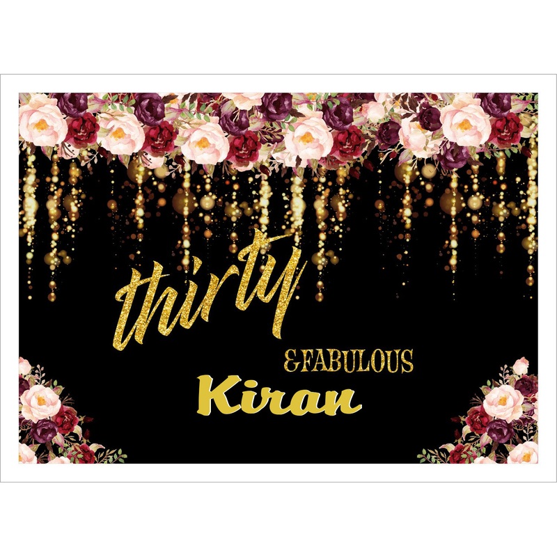 Personalize 30th Birthday Efabulous  Backdrop Banner