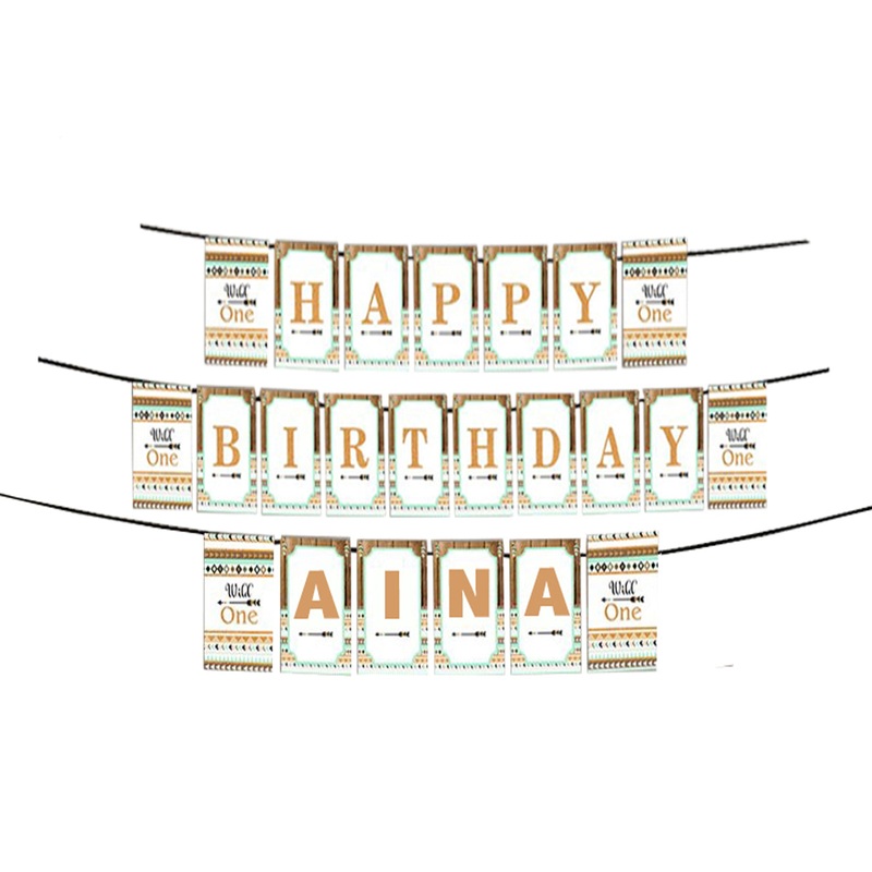 Personalized Wild One Boys Banner For Birthday Decoration I Happy Birthday Banner