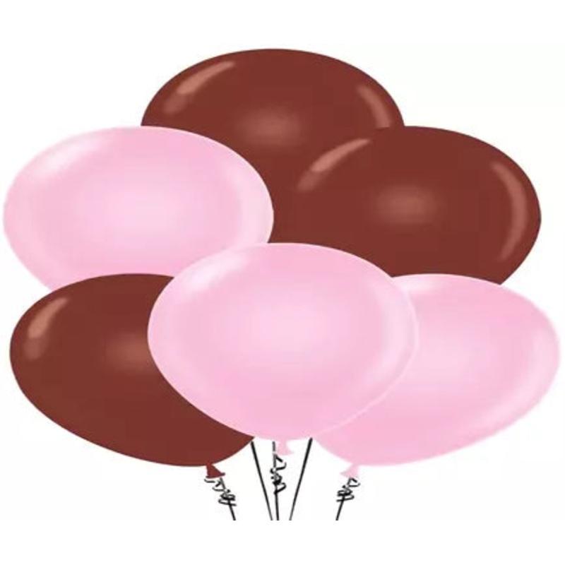 Pink And Brown Party Balloons-Birthday Parties & Baby Welcome