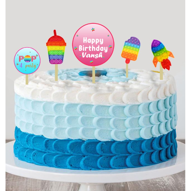 Pop It Theme Birthday Party Cake Topper /Cake Decoration Kit