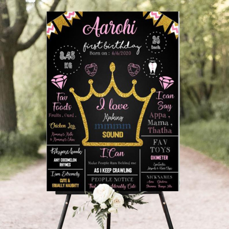 Princess Customized Chalkboard/Milestone Board for Kids Birthday Party