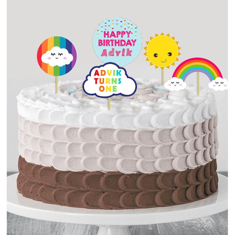 Rainbow Theme Birthday Party Cake Topper /Cake Decoration Kit