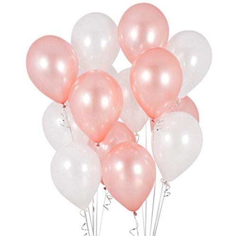 Rose Gold And White Party Balloons-Birthday Parties, Bridal Shower, Baby Shower