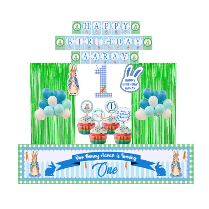 Some Bunny Is One Decoration Kit With Foil Curtain
