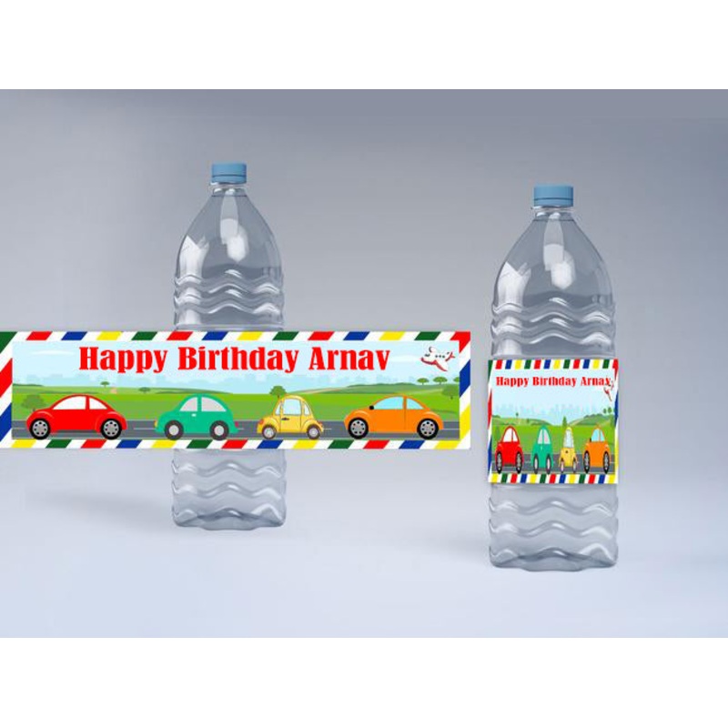 Transport Theme Water Bottle Labels