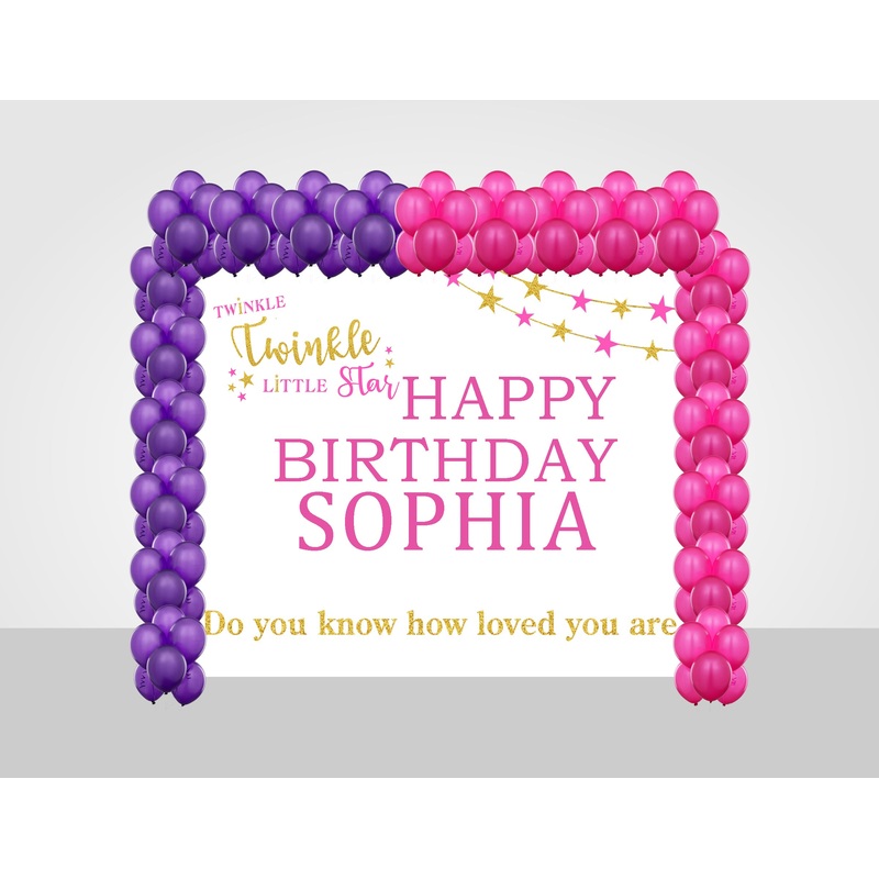 Twinkle Twinkle Little Star Theme Party Decoration Kit with Backdrop & Balloons