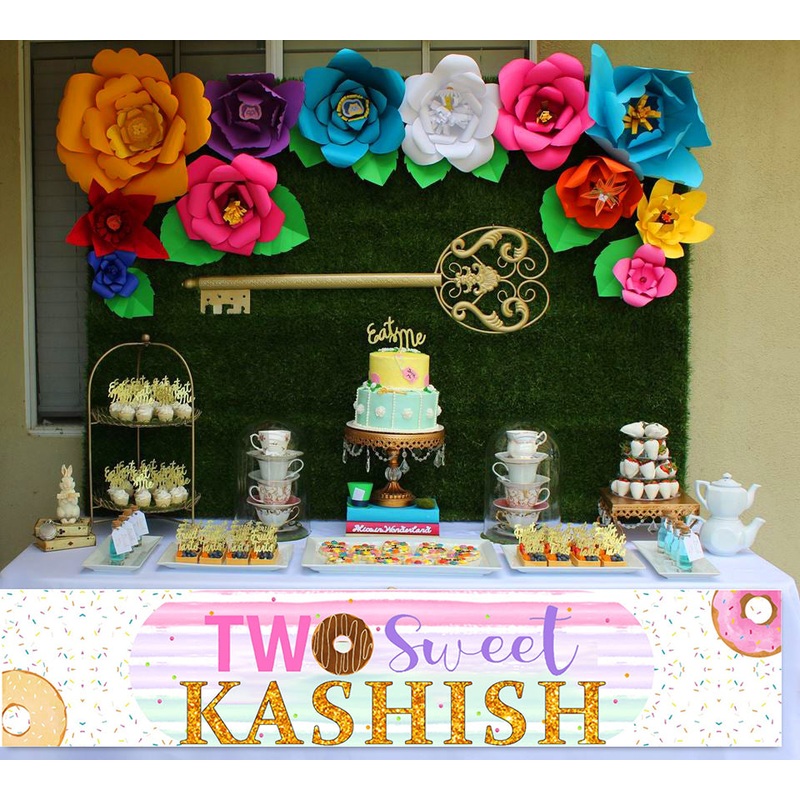 Two Sweet Theme Birthday Party Long Banner for Decoration