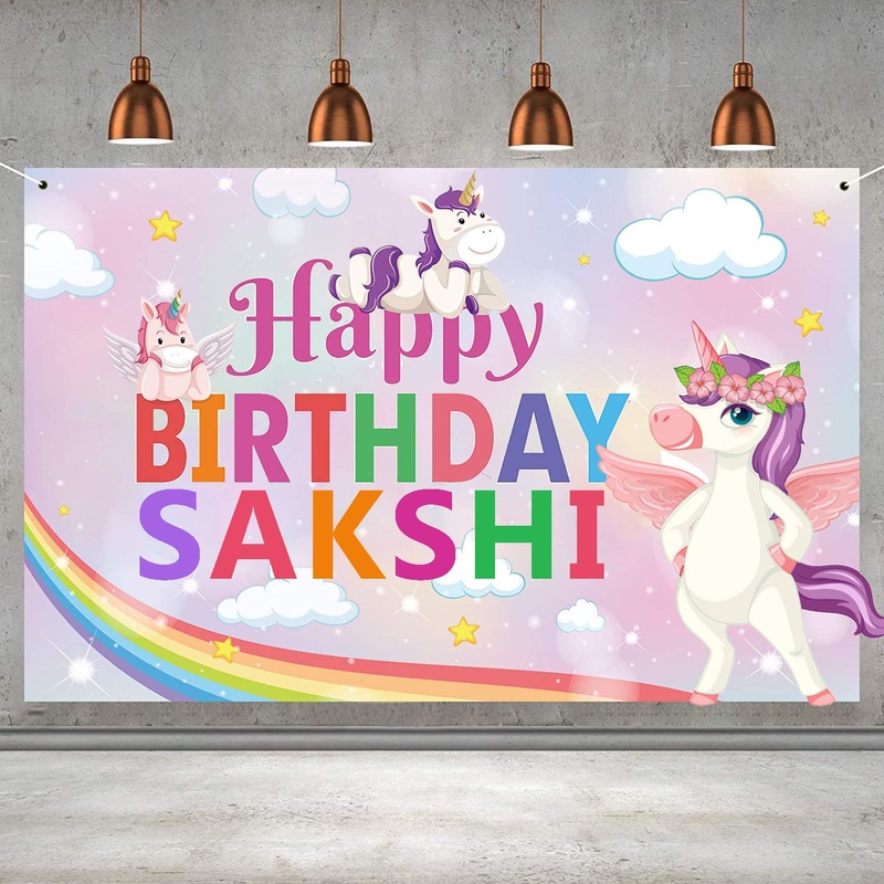 Unicorn Theme Birthday Party Backdrop