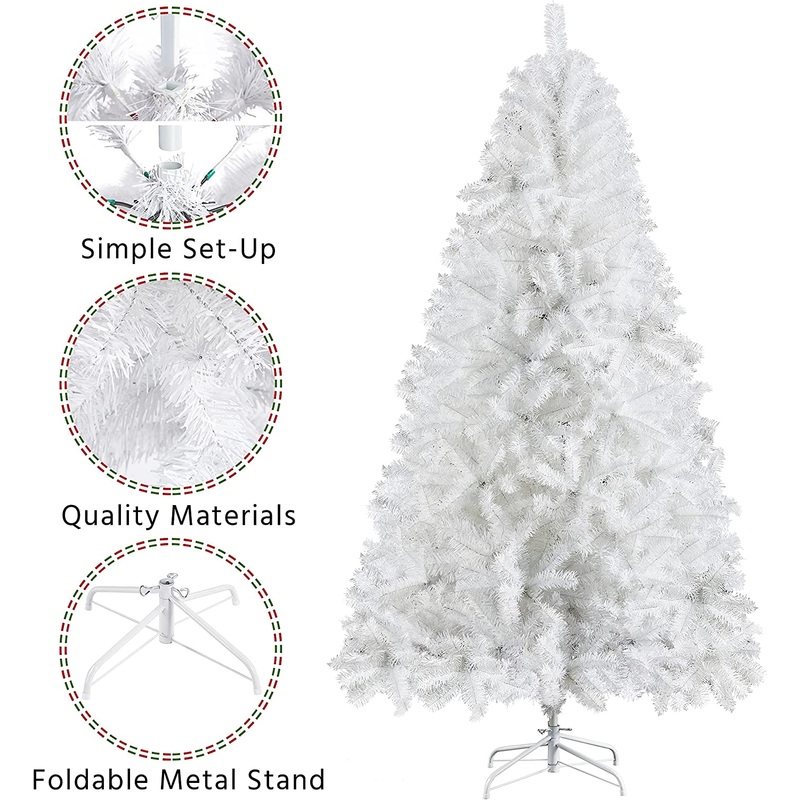 6ft White Snow Artificial Christmas Tree for Indoor/Outdoor Decorations