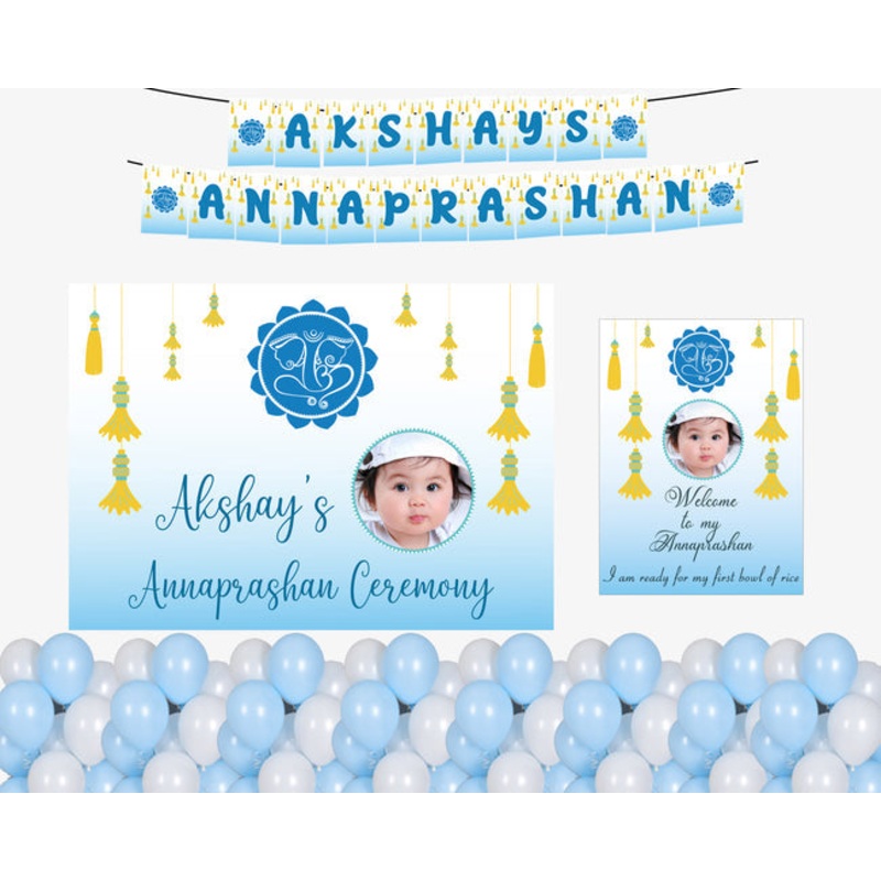 Annaprashan Ceremony Boys Blue Decoration Kit