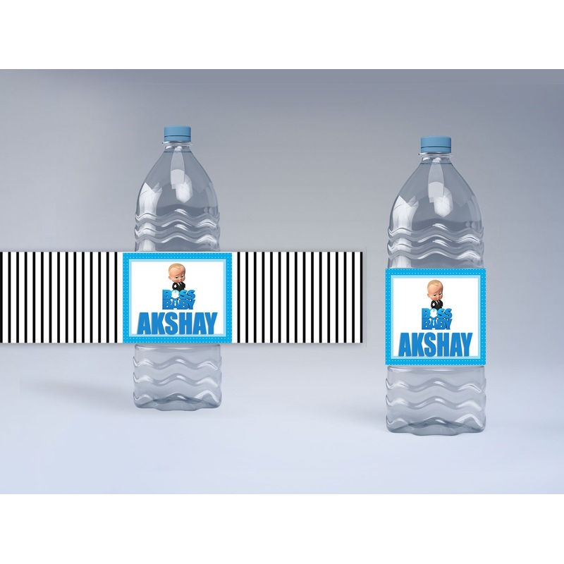 Boss Baby Theme Water Bottle Labels
