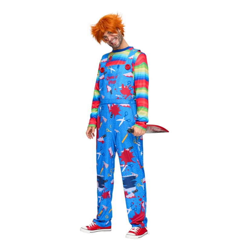 Joyfy Men Killer Doll Costumes, Creepy Doll Costumes for Adult Halloween Dress up Party Cosplay, Family Matching Costumes