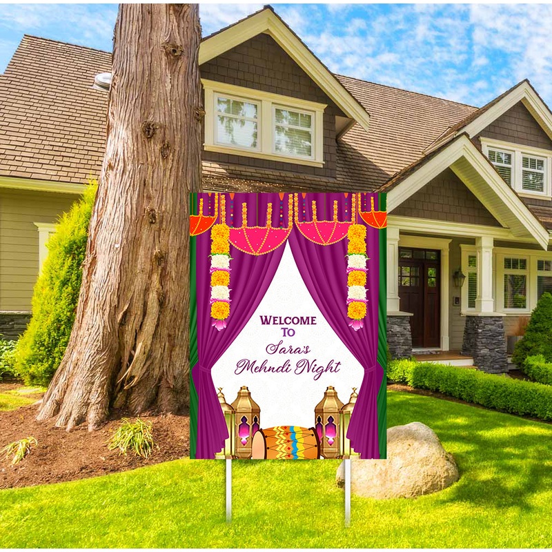 Mehndi Ceremony Theme Party Welcome Board