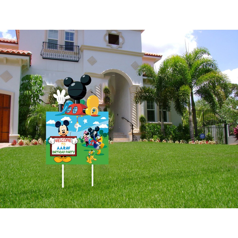 Mickey Mouse Theme Birthday Party Welcome Board