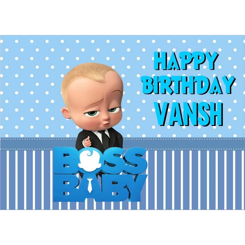 Personalize Boss Baby Birthday Party Backdrop Banner