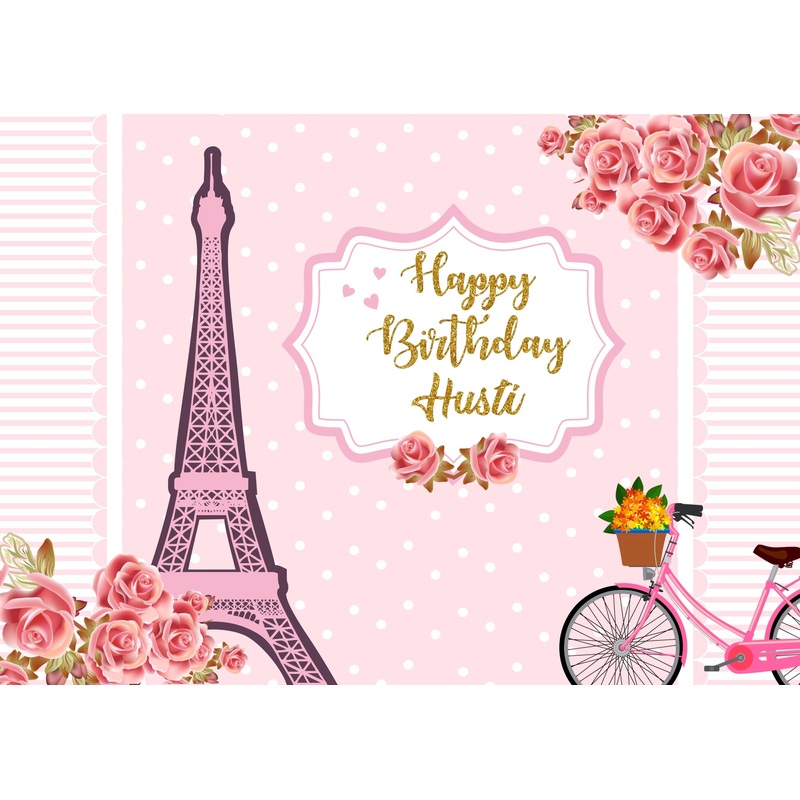 Personalize Oh La La Paris Theme Birthday Party BackdropBanner
