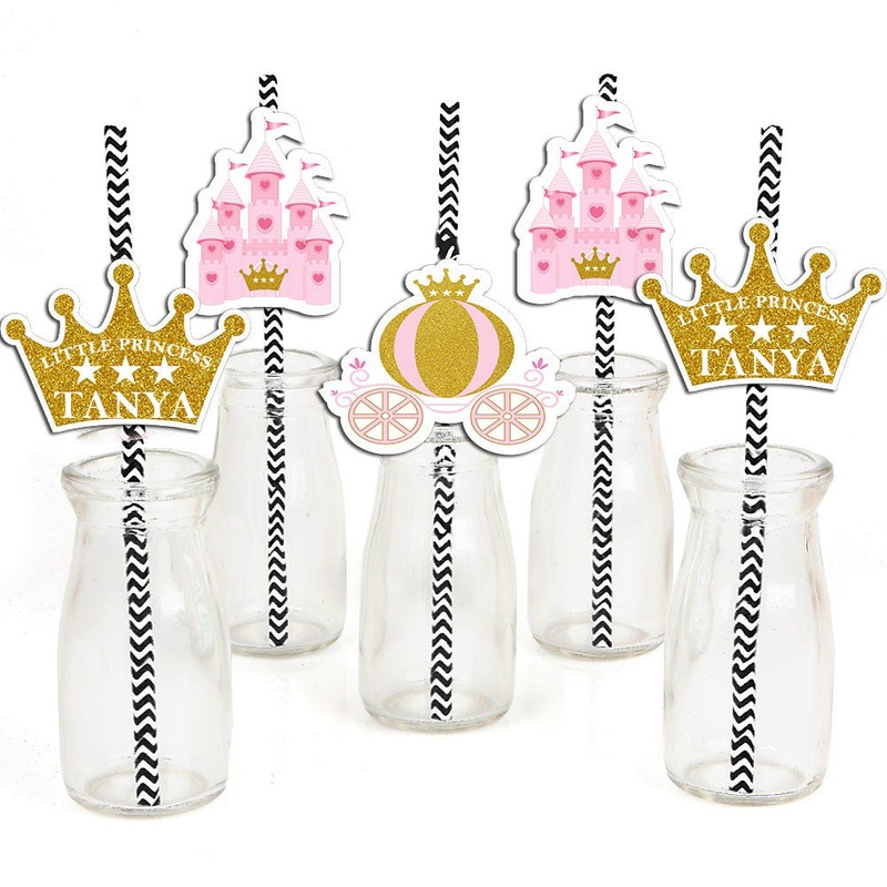 Princess Birthday Party Paper Decorative Straws