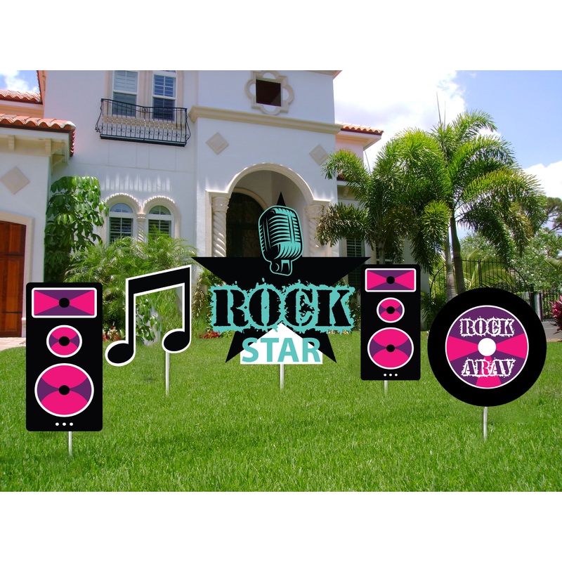 Rockstar Theme Birthday Party Cutouts