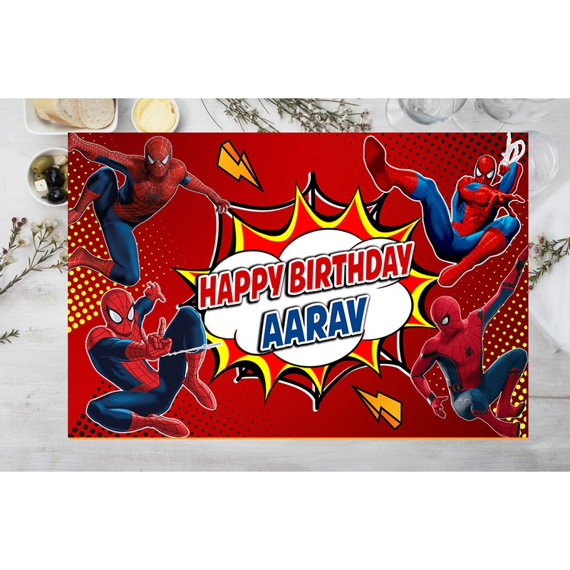 Spiderman Theme Birthday Party Table Mats