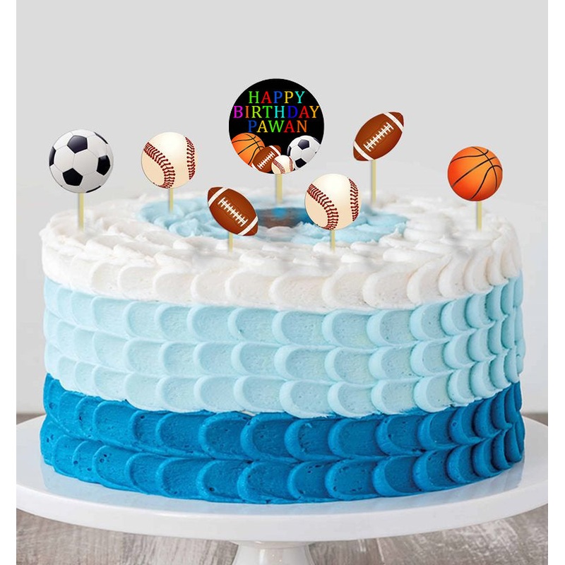 Sports  Theme Birthday Party Cupcake Toppers for Decoration