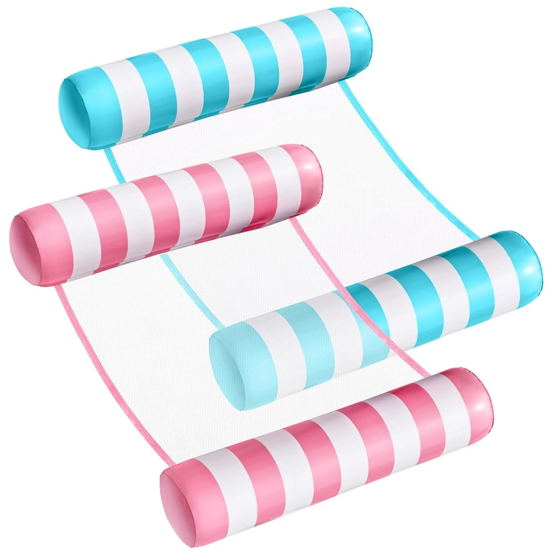 Syncfun 2 Packs Strip Type Hammock Pool Floats (Aquablue, Pink)