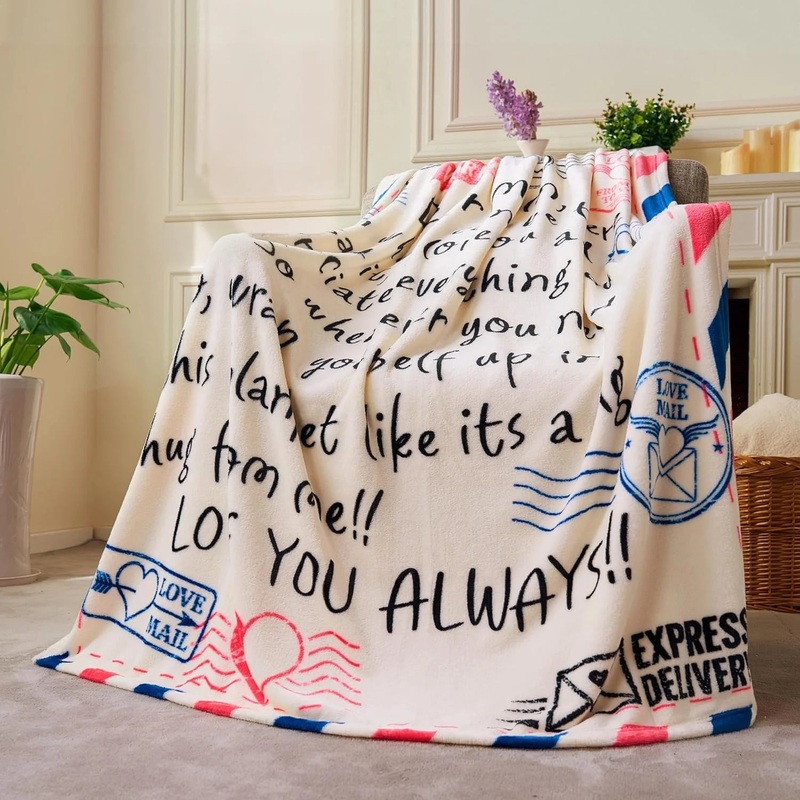 SYNCFUN 50" x 60" Blanket Gift for Mother's Day & Mom Birthday from Daughter Son, Soft Flannel Throw Blanket Presents for Mother Christmas