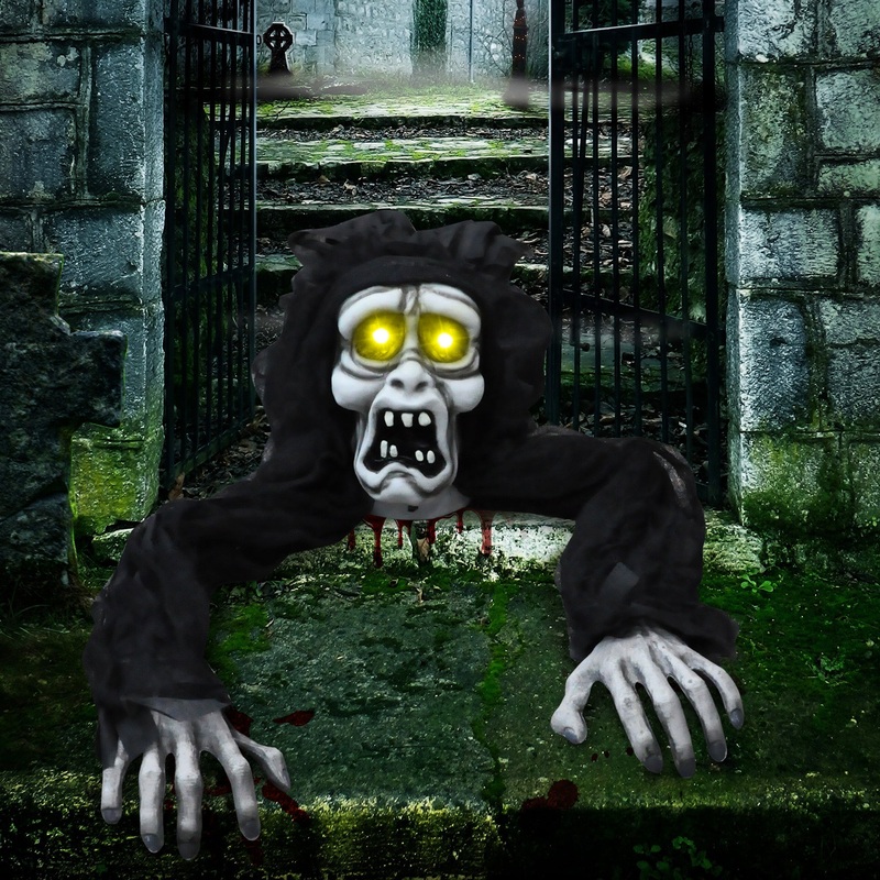 SYNCFUN Halloween Groundbreaker Halloween Decorations Life Size Zombie with Sound and Flashing Eyes,Outdoor Scary Halloween Yard Decorations
