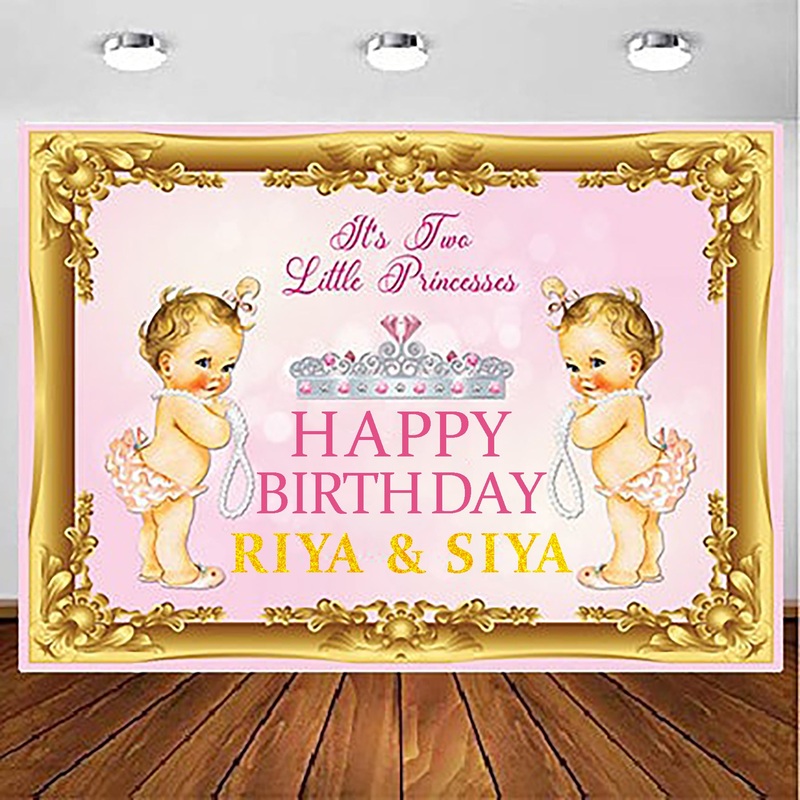 Twin Girls Theme Party Backdrop