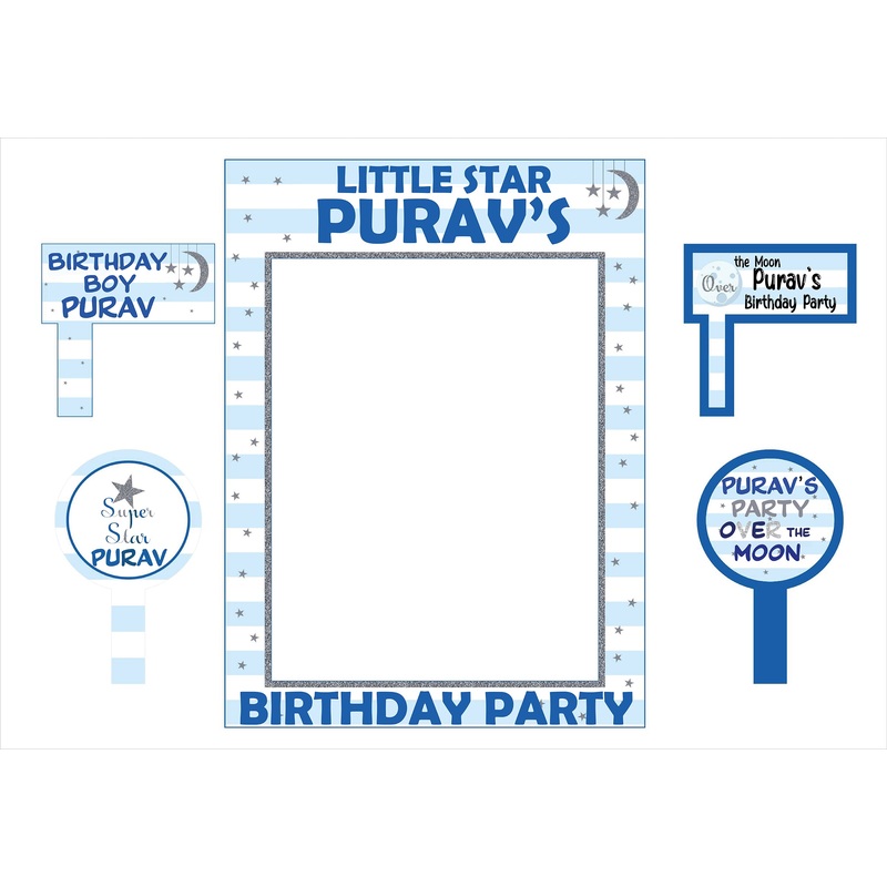 Twinkle Twinkle Little Star Theme Birthday Party Selfie Photo Booth Frame & Props