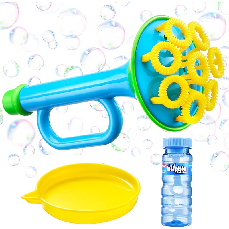 Bubble Blower with 4 oz Solution and Tray, Bubble Maker Set for Toddlers, Easter, Party Favors, Summer Outdoor Toy